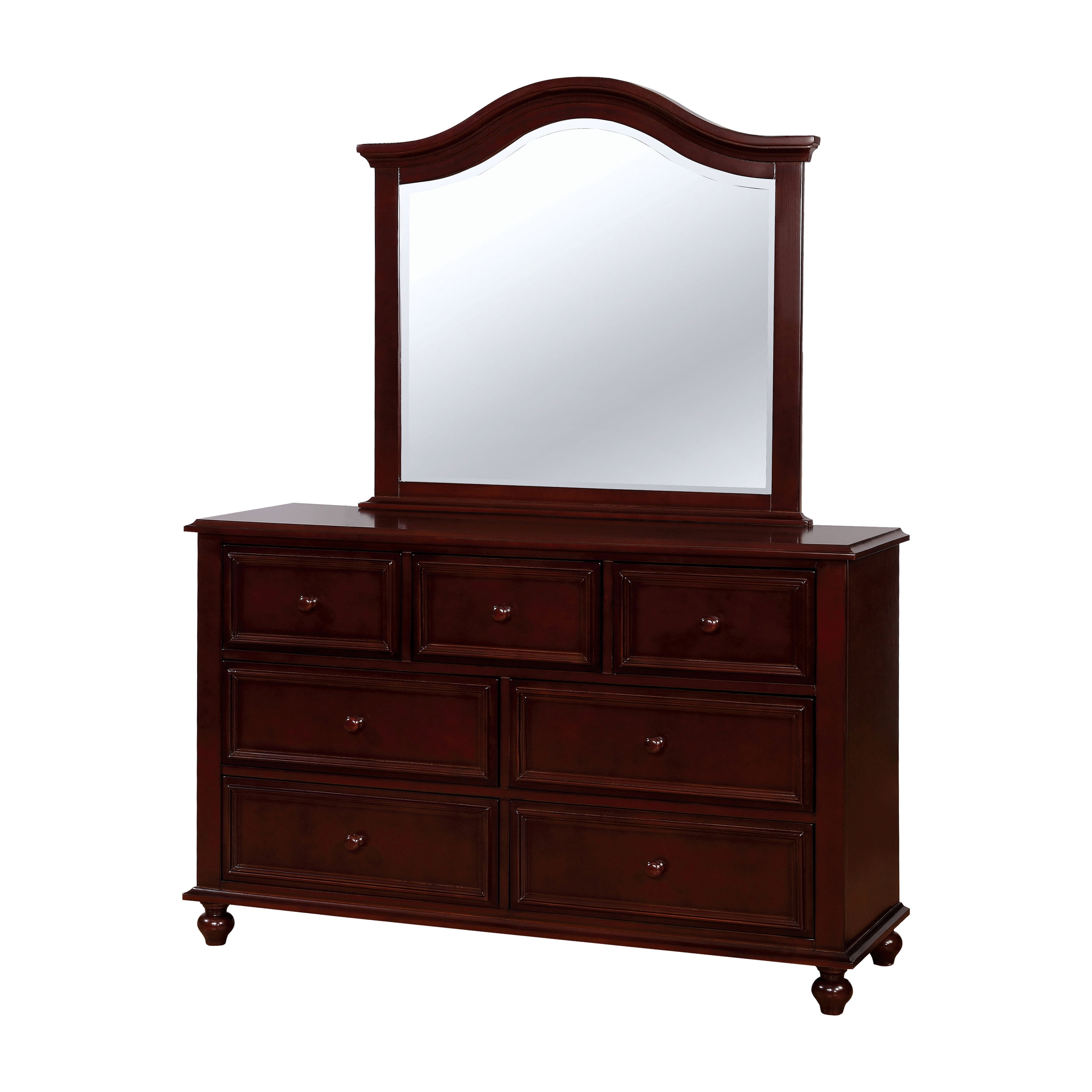 Furniture of America Oscar 7-Drawer Wood Walnut Kids Dresser with Mirror