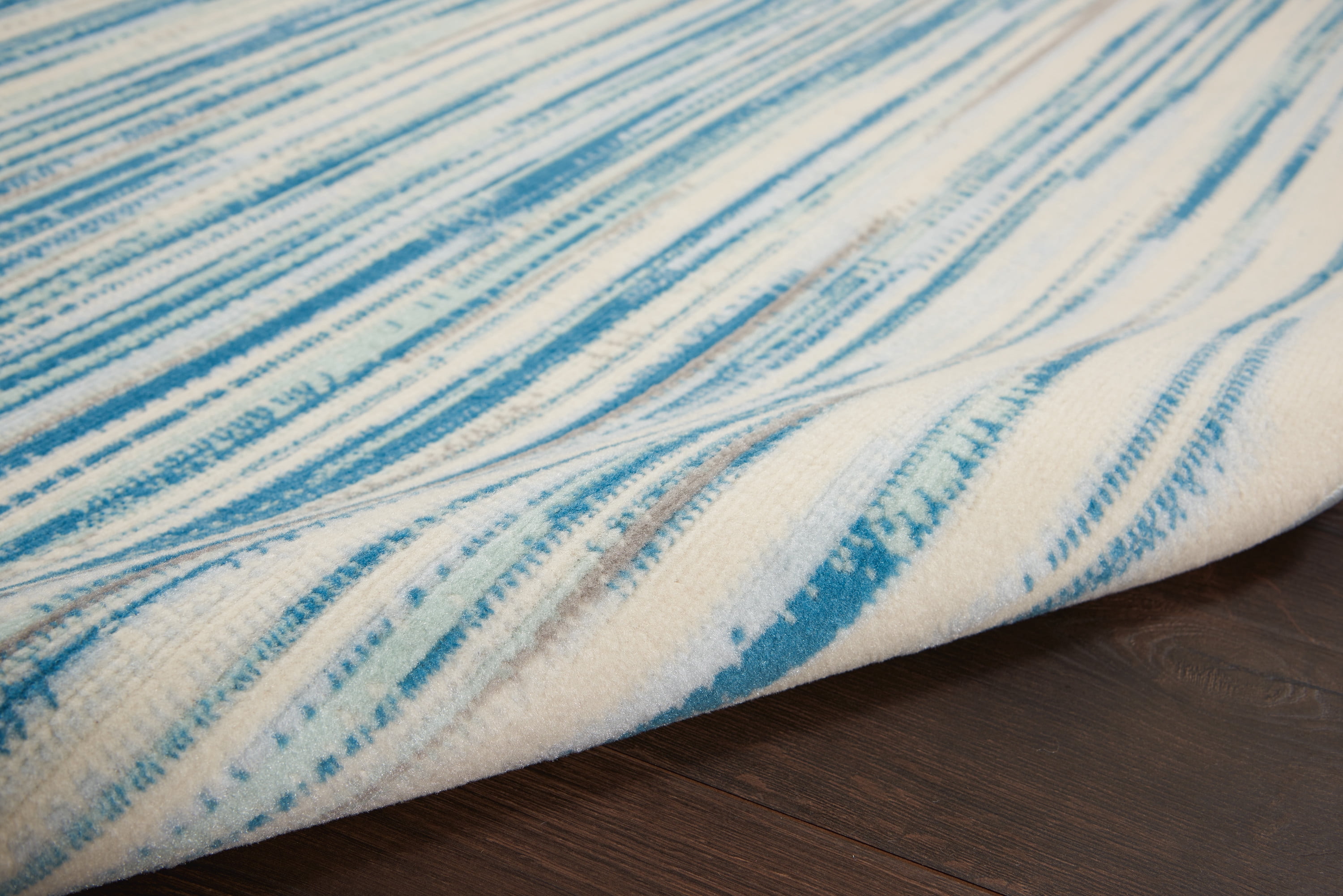 Nourison Bliss Modern Abstract Blue 4' x 6' Area Rug, (4' x 6')