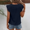 thumbnail image 5 of Womens Eyelet Tank Tops, Sleeveless Shirts for Women Lightweight Casual Hollow Solid Color Ruffle Crewneck Dressy Blouses, 5 of 5
