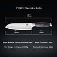 thumbnail image 4 of WILDMOK 7 Inch Santoku Knife, Japanese Chef Knife -Ultra Sharp Kitchen Chopping Knife, German Stainless Steel Chef Knife with Pakka Wood Handle, Gift Box, 4 of 6