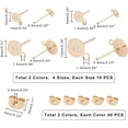 thumbnail image 4 of 80 piezas de pendientes hipoalergénicos de acero inoxidable con pasador plano y redondo de 5/6/8/10 mm, con 80 tuercas de oreja de 0,8 mm, color dorado y acero inoxidable., 4 of 9