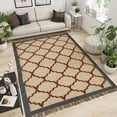 thumbnail image 2 of Kilim Wool Jute Rug – Handwoven Southwestern Area Rug with Tribal Geometric Pattern & Fringe 8 X 10 FEET, 2 of 6