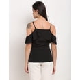thumbnail image 2 of Rajnandini Women's Black Butterfly Sleeve Western Top (ROLY09A-M), 2 of 5