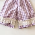 thumbnail image 6 of SHTXOZHI Toddler Girls Cute Pants Lace Ruffle Trim Elastic Waisted Pants Lightweight Breathable Print Loose Casual Bottoms, 6 of 6