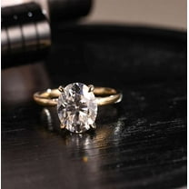 Jewelerix Oval Cut Ring Plated Rose Gold Hidden Halo Ring 2 CT Moissanite Diamond Engagement Ring Comfort Fit Mother's Day Surprise Gift