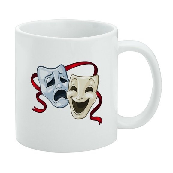 Drama Comedy Tragedy Masks Theater White Mug