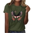 thumbnail image 2 of Sexlip Womens Short Sleeve Animal Print Crew Neck T Shirt Lightweight Fabric Casual Silhouette for Vacation Looks Green M, 2 of 4