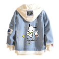 thumbnail image 1 of Veste Bomber à Capuche en Denim Décontracté Manches Longues Unisexe Multi-Couleur, 1 of 10