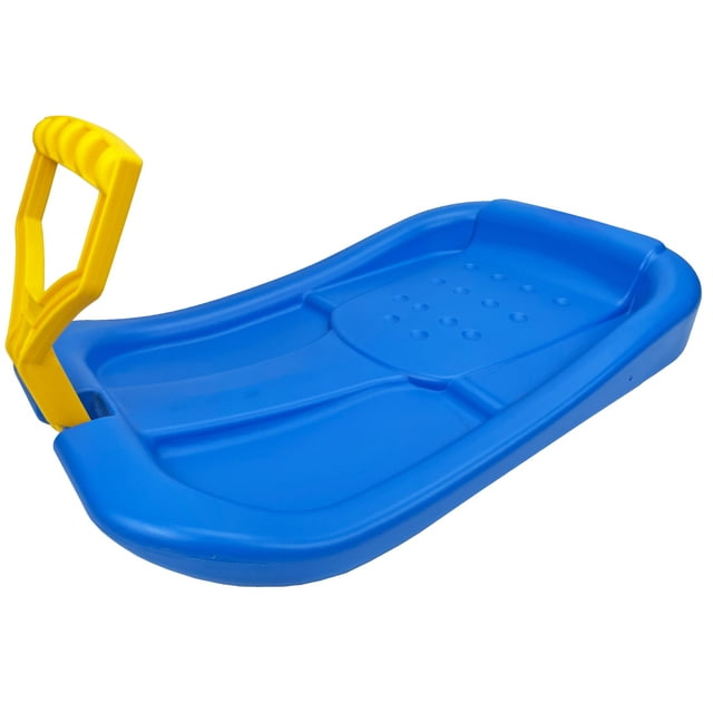 ArcticThrill Snow Sled for Kids - Snowpilot Slider - Single Rider Downhill Toboggan with Adjustable Handle; Outdoor Plastic Winter Sleigh for Toddlers & Kids