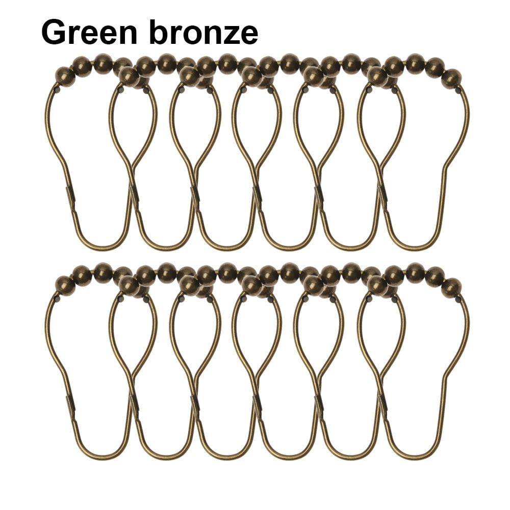 12 Pcs Rods Curtains Glide Smoothly Stainless Steel Practical Shower