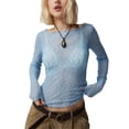 thumbnail image 1 of Faithtur Femmes Été Pure Crop Tops Manches Longues Équipée Dentelle Courte Sortir Tops pour la Fête, 1 of 9