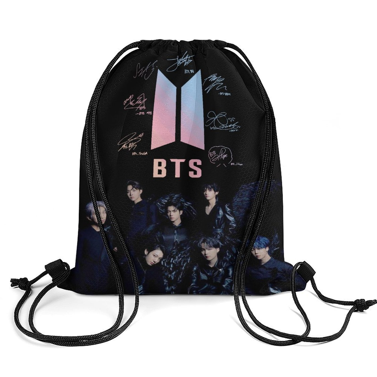 Kpop BTS Kpop BTS Drawstring Backpack Water Resistant String Bag
