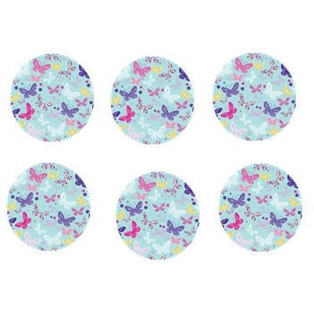 12 - 2 inch Pink and Purple Butterfly Edible Cupcake Decoration Image