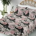 thumbnail image 3 of Ambesonne Asian Floral Fitted & Flat Sheet with Sham 3 Pcs Set, Art Japanese Floral, Twin, Pale Pink Pastel Pink, 3 of 5