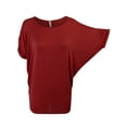 thumbnail image 4 of KOGMO Womens Solid Basic Womens Boatneck Dolman Top with Sleeve Shirring (S-3X), 4 of 6
