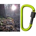 thumbnail image 3 of Set Of 5 Large Screw Carabiners For Attaching Equipment, Aluminium, 8 Cm, Light Green, Black, Set Of 5., 3 of 4