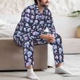 thumbnail image 7 of Uemuo Blue Skull Flower Pattern 2-Piece Loungewear Set - Men’s Soft Sleepwear, Cozy Winter PJs, Comfy Sleep Set-Large, 7 of 7