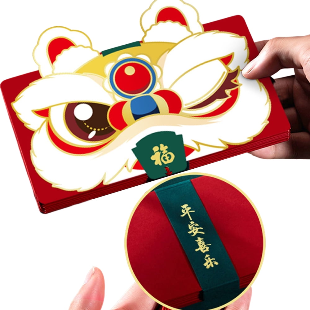 2023 New Year Red Envelope Wallet Cartoon Gift Money Packing Bag for Kids Children Relatives Six Card Slots B 2023 New Year Red Envelope Wallet Cartoon Gift Money Packing Bag for Kids Children Relatives Six Card Slots B