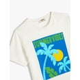 thumbnail image 3 of T-Shirt Palm Printed Crew Neck Short Sleeve Cotton, 3 of 3