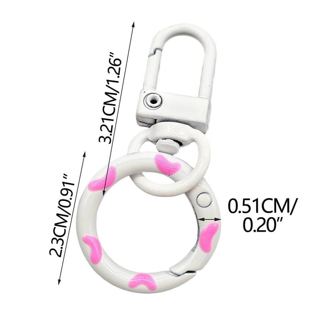 JASKFLY Candy-Colored Donut Buckle 3 Pack Candy Colored Donut Keychains Spring Hook and Door Knob Combo with Colorful Enamel Coating,Tools/Office|Alloy,F