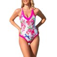 thumbnail image 1 of Decodeary Stylish Swimwear For Women Tummies Control Retro Vintage Bathing Suit Quick-dry One-Piece Swimsuit Rose Red Bird XL 1Set, 1 of 6