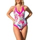 thumbnail image 1 of Guardurnaity Traje de baño retro vintage de una pieza para mujer Ropa de playa modesta y de moda Traje de baño impermeable conjuntos de ropa Rosa Pájaro Rojo M, 1 of 6