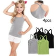thumbnail image 2 of FamilyThread 4 Pack Girls Tank Tops Solid Sleeveless Undershirts Scoop Neck Undershirts Soft Tops For 1-13Y, 2 of 6