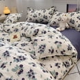 thumbnail image 1 of Ins Rosa Flores Ropa de cama Set Moda Sábana Plana Funda Nórdica Sin Relleno, 1 of 7