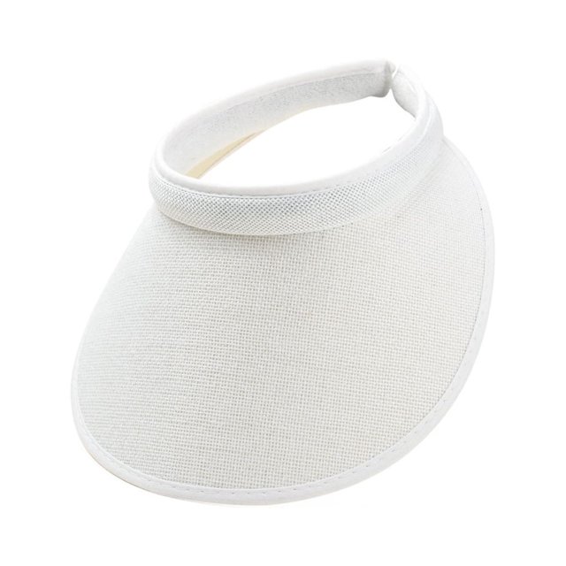 Sonducket Sombreros para el sol Protección Clip-On Gorras Visera de lino Ajustable Grandes aleros Parte vacía Color sólido Regalo deportivo Sombreros blanco Sonducket AP010232-03