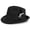 Black, variant on BadPiggies Elegant Fedora Hats for Men Women Short Brim Roll Up Cowboy Felt Hat with Feathers (Red)