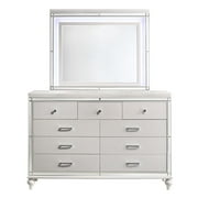 New Classic Furniture Valentine Solid Wood Dresser with 9 Drawers in White