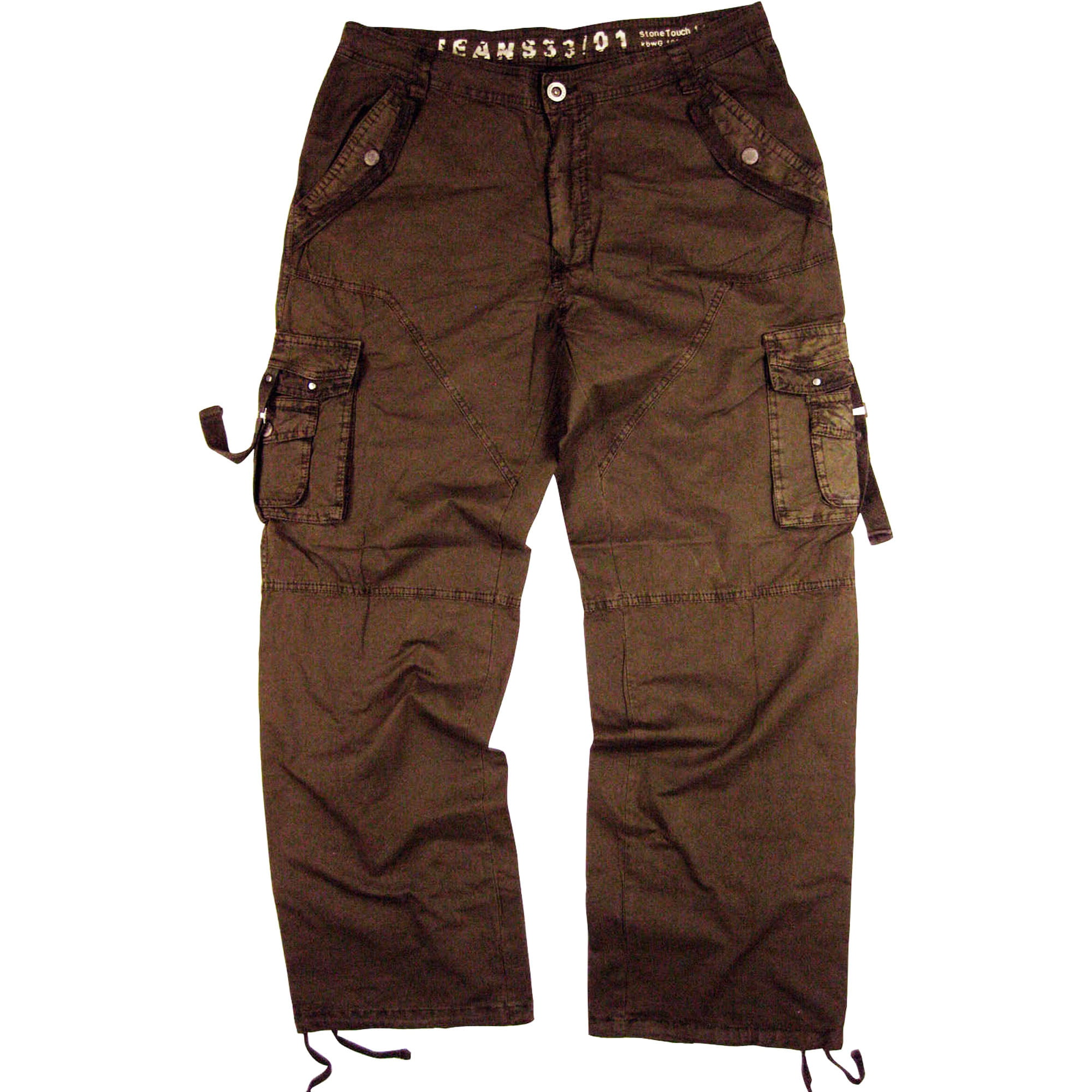 StoneTouch Men's Military-Style Plus size Cargo Pants 48x32 Brown Color ...