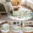 thumbnail image 5 of Round Rugs 6 Ft, Spring Daisy Leaves Non Slip Area Rugs for Kitchen Bedroom Entryway, Farmhouse Watercolor Flowers Butterfly Washable Carpet Runner Rug Floor Mats for Bedroom Home Decor, 5 of 8