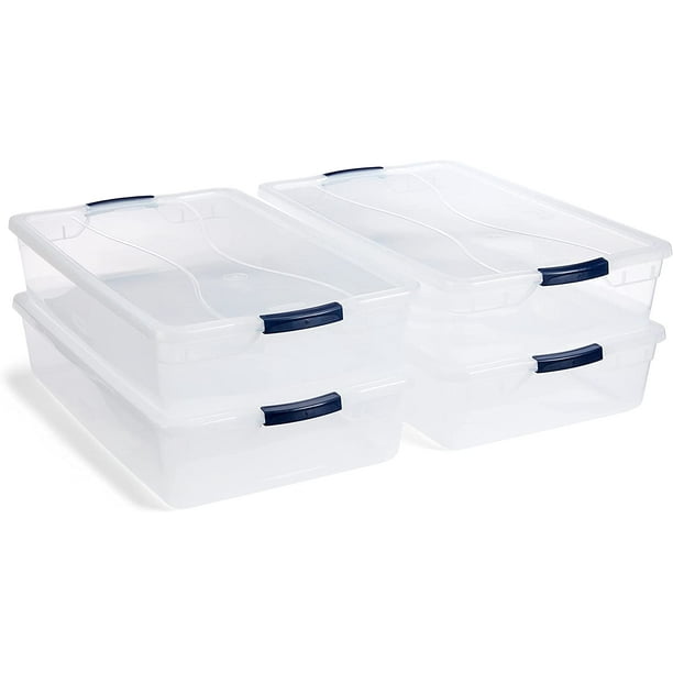 Rubbermaid Under the Bed Wheeled Storage Box 68 Qt Pack of 2 Plastic