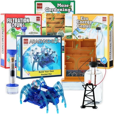 Best Choice Products Kids 4-in-1 Science Project Kit, STEM & STEAM DIY Maze, Water, Spider, Battery Lab Experiments
