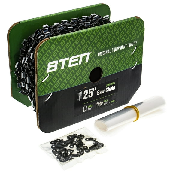 8TEN Chainsaw Chain Bulk Reel Semi Chisel 25 Foot .050 .325 Pitch 810-CCC2221R