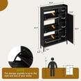 thumbnail image 2 of Bingirl 3 - Tier Rattan Shoe Cabinet with Flip - Out Drawers, Free - Standing Narrow Design, Adjustable Shelves, Top Grate, Perfect for Entryway, 2 of 7