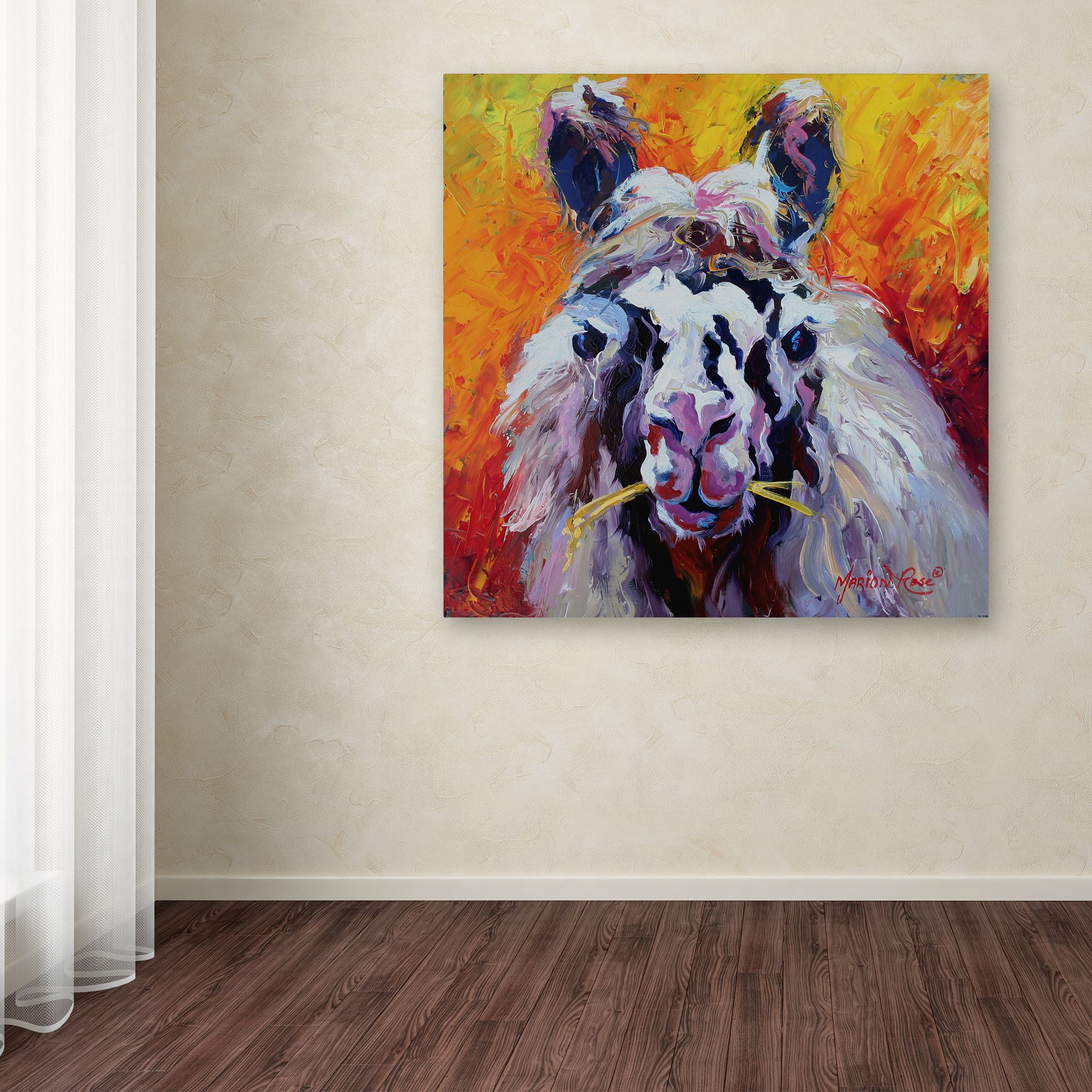 Trademark Fine Art 'Llama III' Canvas Art by Marion Rose