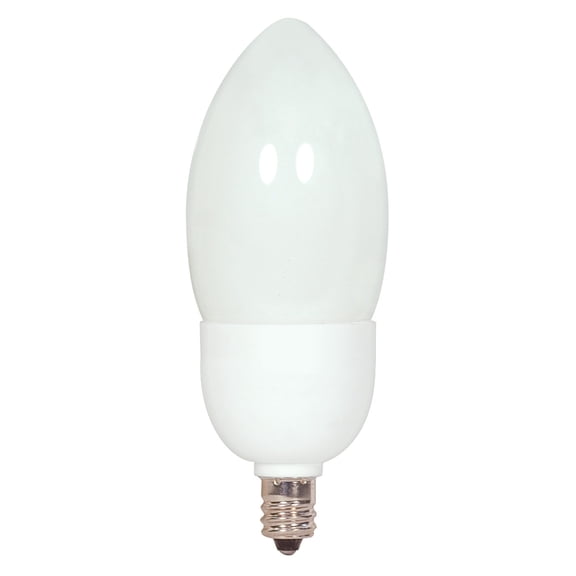 Satco S7312 - 5 watt; Torpedo Compact Fluorescent; 4100K; 82 CRI; Candelabra base; 120 volts