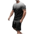 thumbnail image 2 of LADIGASU Men Casual Round Neck Printing Short Sleeve Blouse And Shorts Pants Suit, 2 of 7