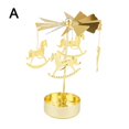 thumbnail image 1 of Golden Hot Rotating Candle Holder Christmas Revolving Metal Transit Home Windmill Decoration Lantern Q6O3, 1 of 9