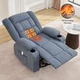 thumbnail image 6 of JONPONY Oversized Massage Swivel Recliner Chair with 4-Point 3D Kneading Massage and Heat for Living Room with Rocking Function 2 Cup Holders, USB Charge Port，Blue, 6 of 8