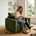 thumbnail image 3 of Dreamzie 38.1" Green Teddy Sofa，Easy to Assemble in 20 Minutes for Living Room and Chatting, 3 of 8