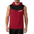 thumbnail image 6 of Yaoyar Mens Color-Block Tank Top Sleeveless Hoodie Cotton T-Shirt Summer Casual Shirt Muscle Tee, 6 of 8