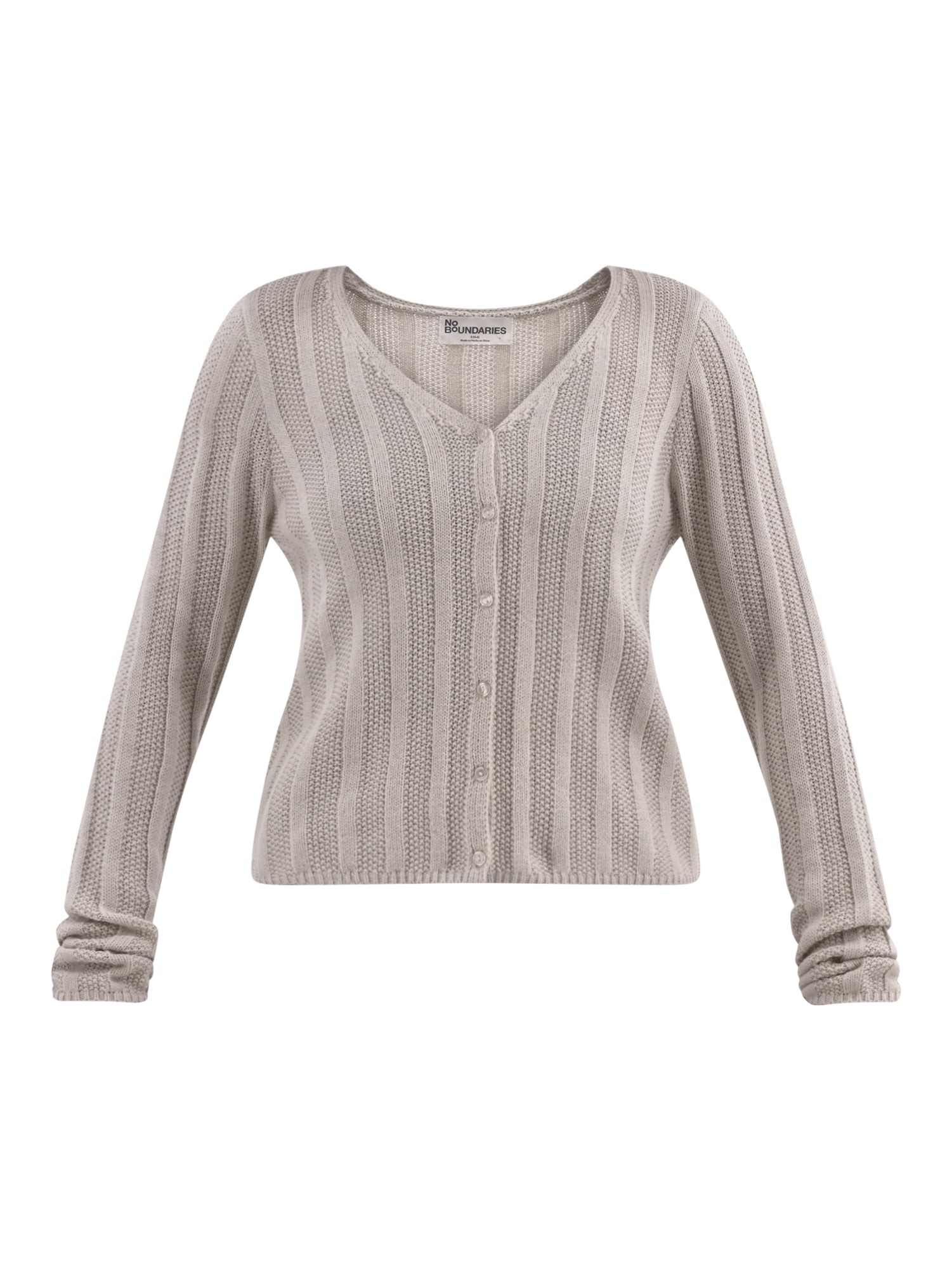 No Boundaries Textured Button Front Cardigan Sweater, Women's
