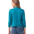 thumbnail image 3 of URBAN DAIZY Women's Classic 3/4 Sleeve Crop Bolero Cardigan Open Front Cropped Shrugs Knit Sweater A09_620 Dark Green L, 3 of 7
