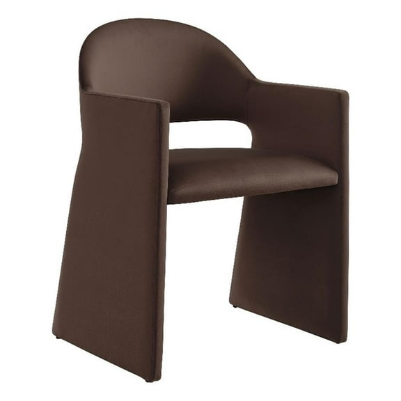 Pemberly Row Contemporary Dining Armchair in Chocolate Brown