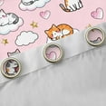 thumbnail image 4 of Feelyou Kawaii Cat Animal Black Out Curtains, Cute Cartoon Curtains Pack of 2 (42x63 Each), 4 of 6