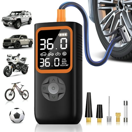 CATGOOD Portable Tire Inflator, 150PSI Cordless Car Air Compressor with Digital Pressure Gauge and LED Light,  Auto Air Pump For Compact Car, AirMotorcycles, Electric Bikes, Ball