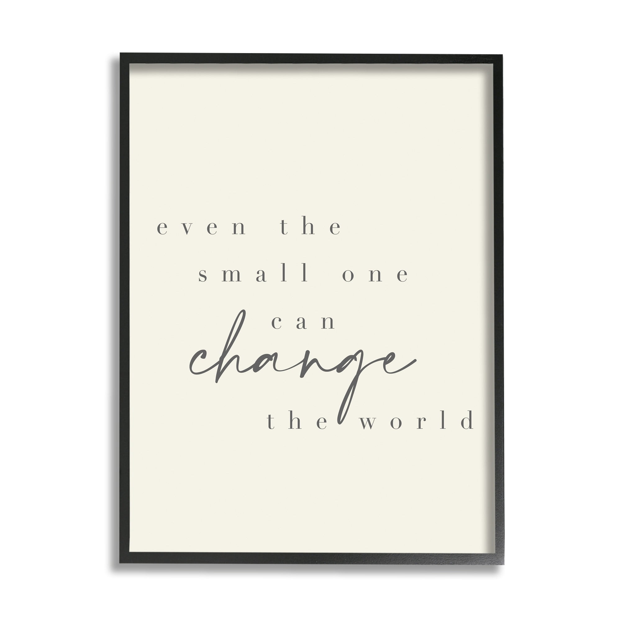 Stupell Industries Change The World Uplifting Nursery Kids Quote Graphic Art Black Framed Art Print Wall Art, Design by Daphne Polselli
